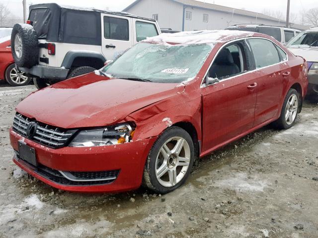 1VWBV7A31FC067500 - 2015 VOLKSWAGEN PASSAT SE RED photo 2