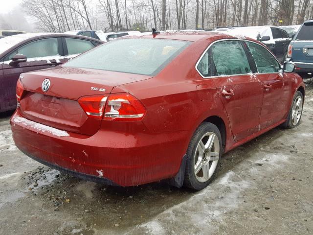 1VWBV7A31FC067500 - 2015 VOLKSWAGEN PASSAT SE RED photo 4