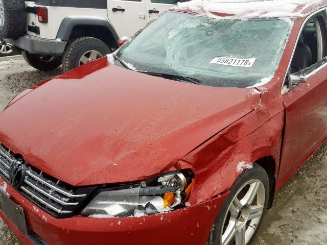 1VWBV7A31FC067500 - 2015 VOLKSWAGEN PASSAT SE RED photo 9