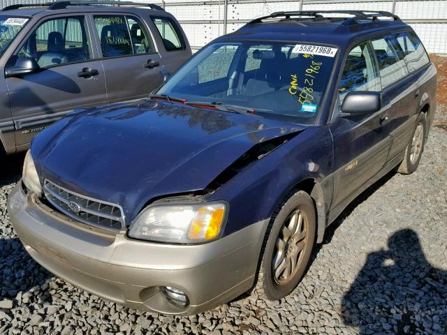 4S3BH675727644272 - 2002 SUBARU LEGACY OUT BLUE photo 2