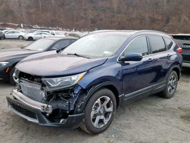 7FARW2H82JE080016 - 2018 HONDA CR-V EXL BLUE photo 2