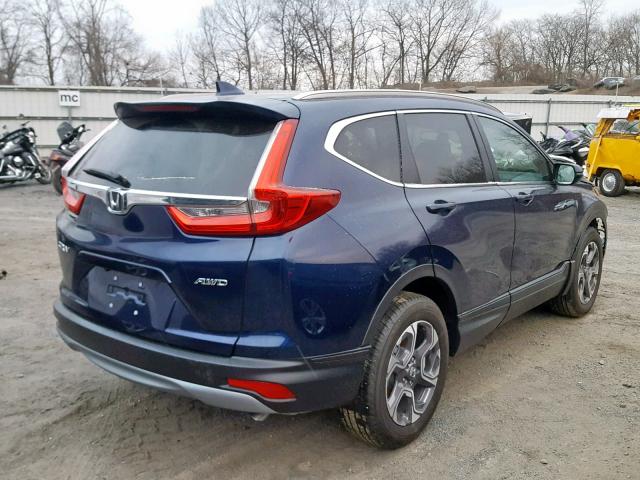 7FARW2H82JE080016 - 2018 HONDA CR-V EXL BLUE photo 4