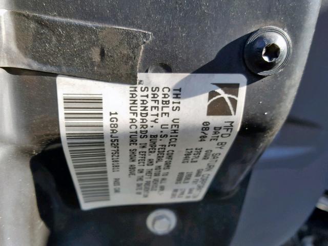 1G8AJ52F75Z101811 - 2005 SATURN ION LEVEL BLACK photo 10