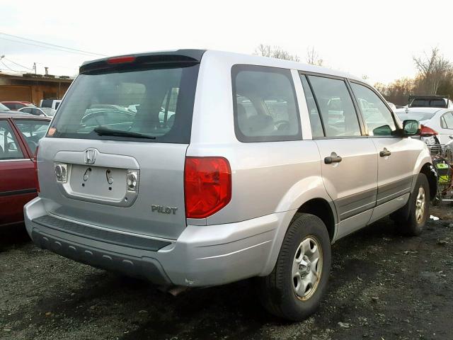 2HKYF181X4H609061 - 2004 HONDA PILOT LX SILVER photo 4