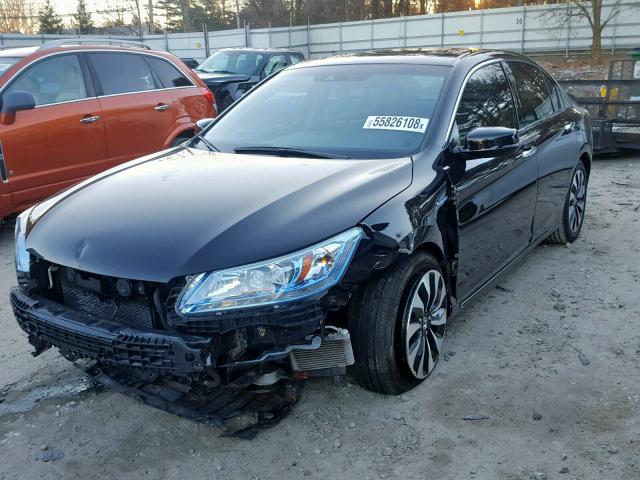 1HGCR6F77EA010859 - 2014 HONDA ACCORD HYB BLACK photo 2