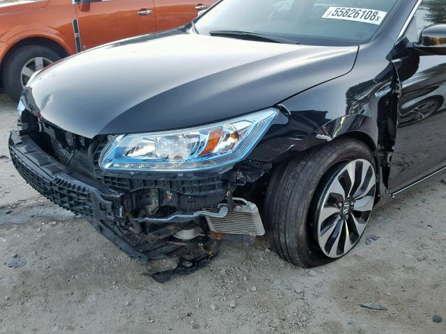 1HGCR6F77EA010859 - 2014 HONDA ACCORD HYB BLACK photo 9