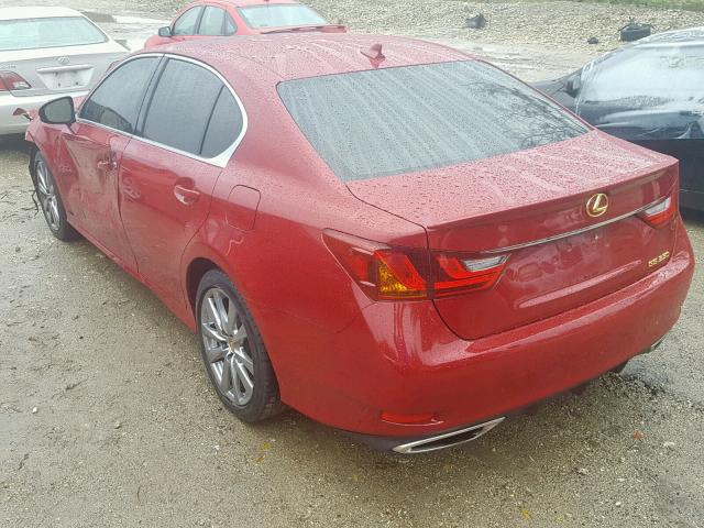 JTHBE1BL0D5002619 - 2013 LEXUS GS 350 RED photo 3