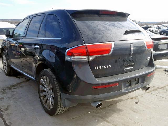 2LMDJ6JK1BBJ08145 - 2011 LINCOLN MKX BLACK photo 3