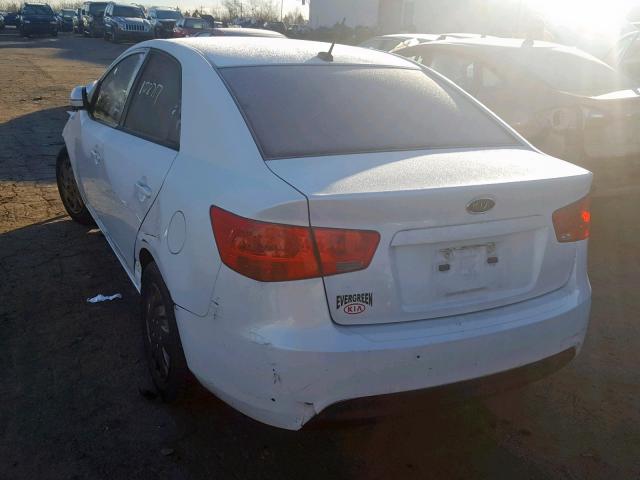 KNAFU4A23D5681766 - 2013 KIA FORTE EX WHITE photo 3