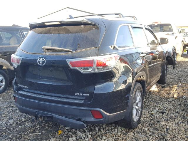 5TDJKRFHXFS074659 - 2015 TOYOTA HIGHLANDER BLACK photo 4