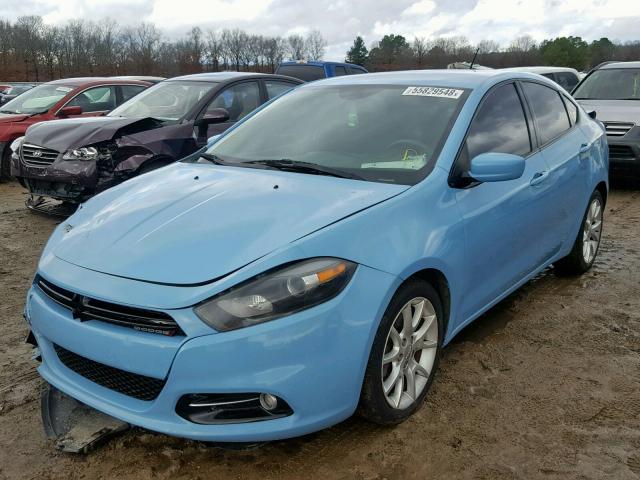 1C3CDFBA5DD292385 - 2013 DODGE DART SXT BLUE photo 2