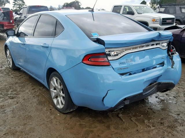 1C3CDFBA5DD292385 - 2013 DODGE DART SXT BLUE photo 3