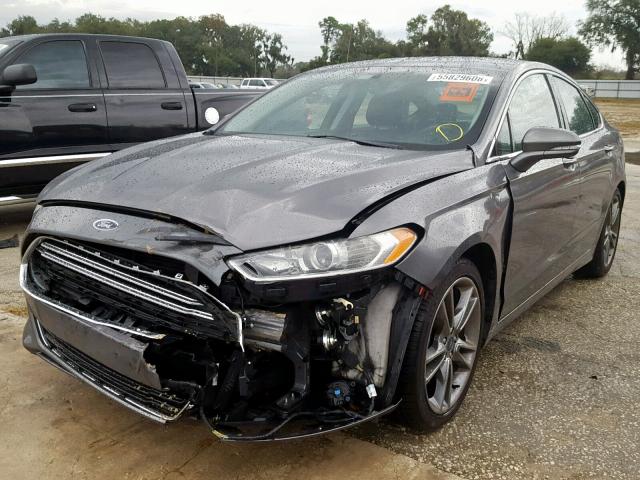 3FA6P0K96ER155084 - 2014 FORD FUSION TIT GRAY photo 2