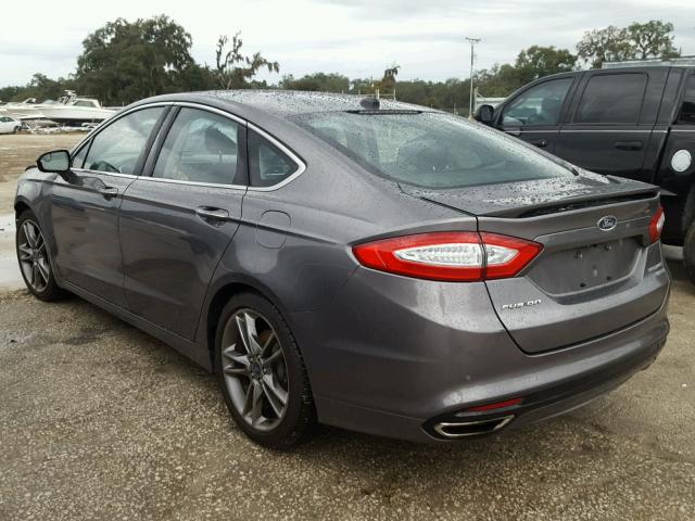 3FA6P0K96ER155084 - 2014 FORD FUSION TIT GRAY photo 3