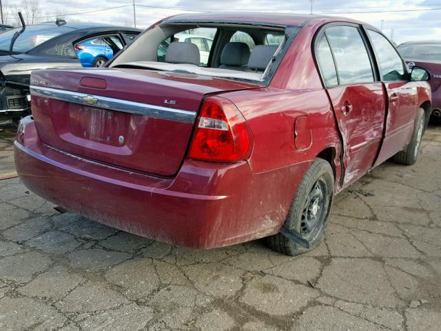 1G1ZS51F46F265441 - 2006 CHEVROLET MALIBU LS ბურგუნდია ფოტო 4