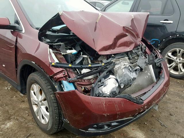 5J6RM4H73CL062932 - 2012 HONDA CR-V EXL BURGUNDY photo 9