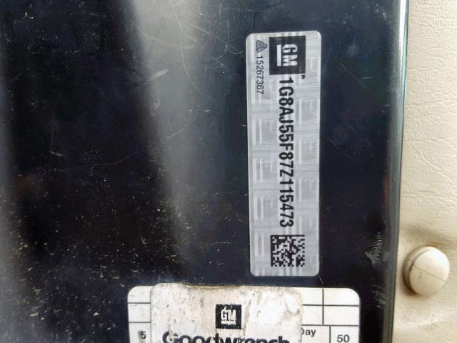 1G8AJ55F87Z115473 - 2007 SATURN ION LEVEL GOLD photo 10