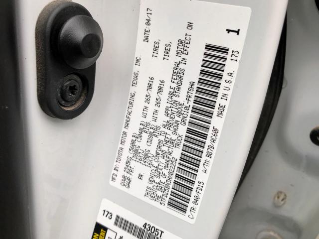 5TFDZ5BN3HX022252 - 2017 TOYOTA TACOMA DOU WHITE photo 10