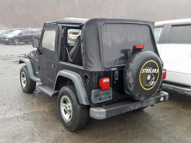 1J4FA29P52P750825 - 2002 JEEP WRANGLER / BLACK photo 3