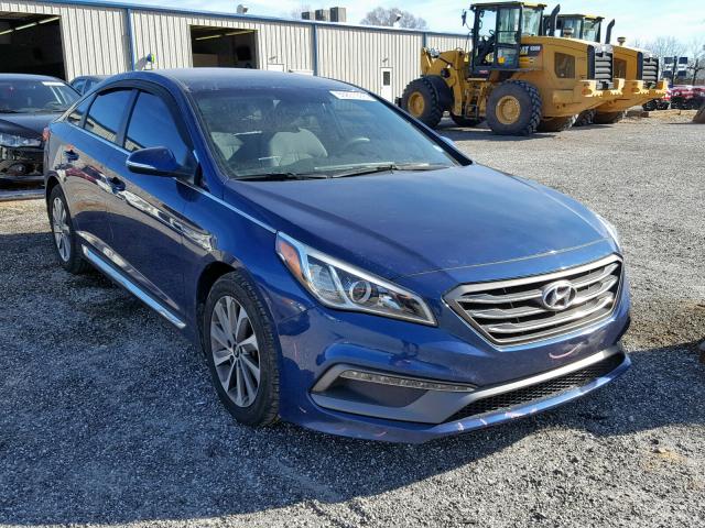 5NPE34AF0FH115040 - 2015 HYUNDAI SONATA SPO BLUE photo 1