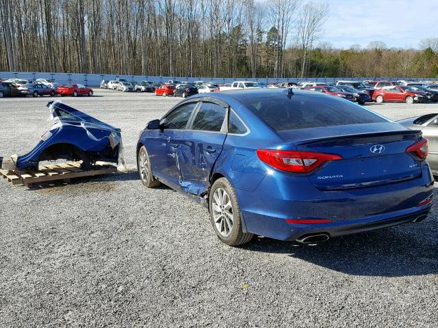 5NPE34AF0FH115040 - 2015 HYUNDAI SONATA SPO BLUE photo 3