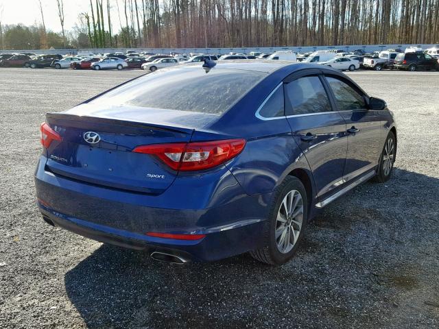 5NPE34AF0FH115040 - 2015 HYUNDAI SONATA SPO BLUE photo 4