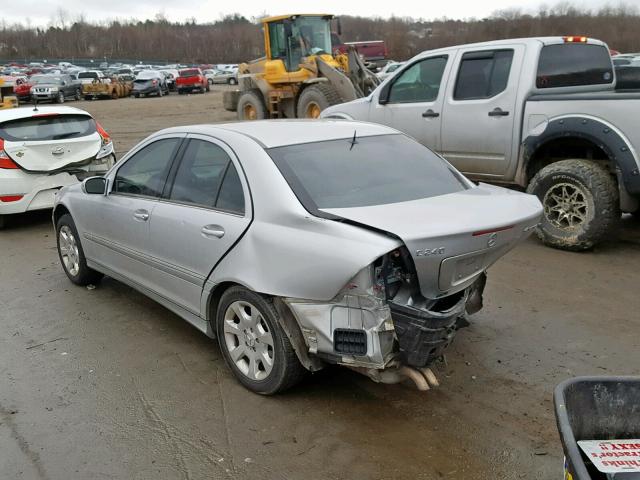 WDBRF81J65F693428 - 2005 MERCEDES-BENZ C 240 4MAT SILVER photo 3