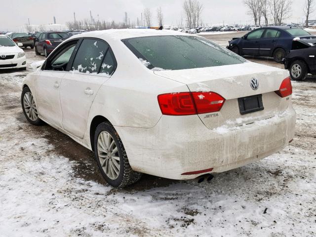 3VWLL7AJ8CM347921 - 2012 VOLKSWAGEN JETTA TDI WHITE photo 3