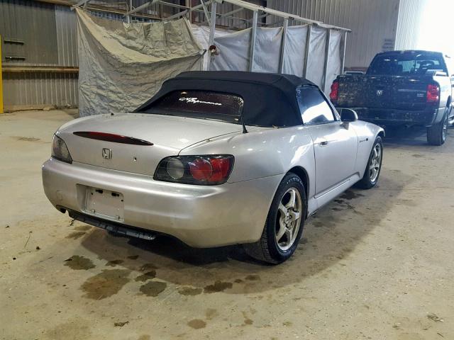 JHMAP11402T005836 - 2002 HONDA S2000 SILVER photo 4