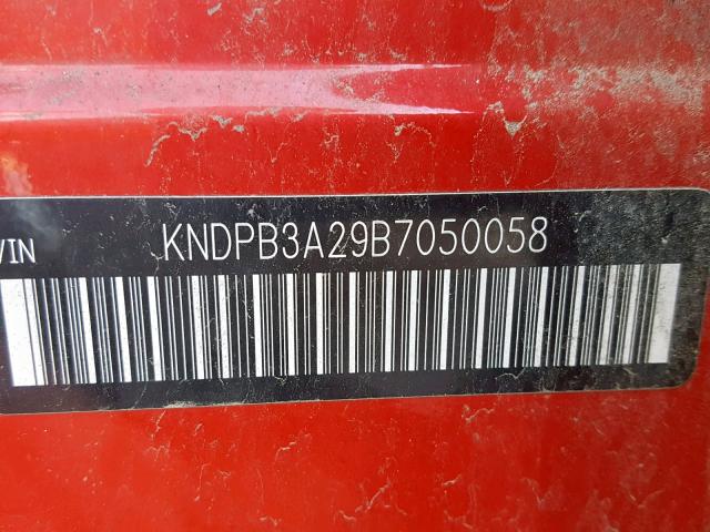 KNDPB3A29B7050058 - 2011 KIA SPORTAGE L RED photo 10