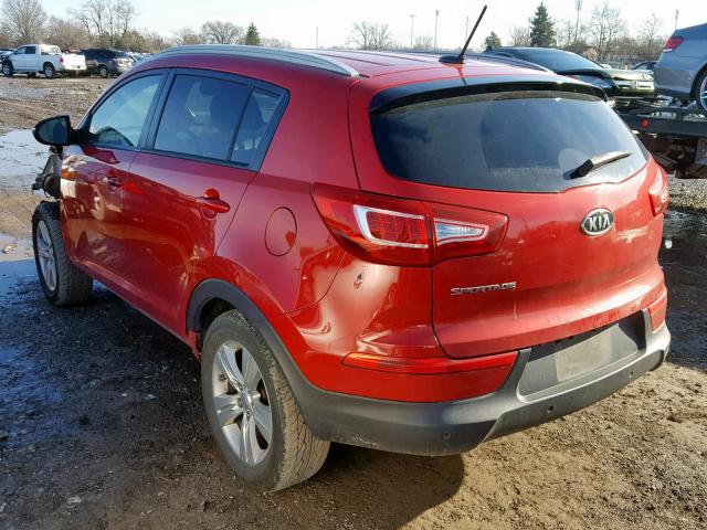 KNDPB3A29B7050058 - 2011 KIA SPORTAGE L RED photo 3