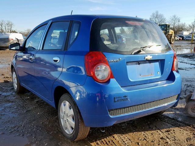 KL1TD66E89B344465 - 2009 CHEVROLET AVEO LS BLUE photo 3