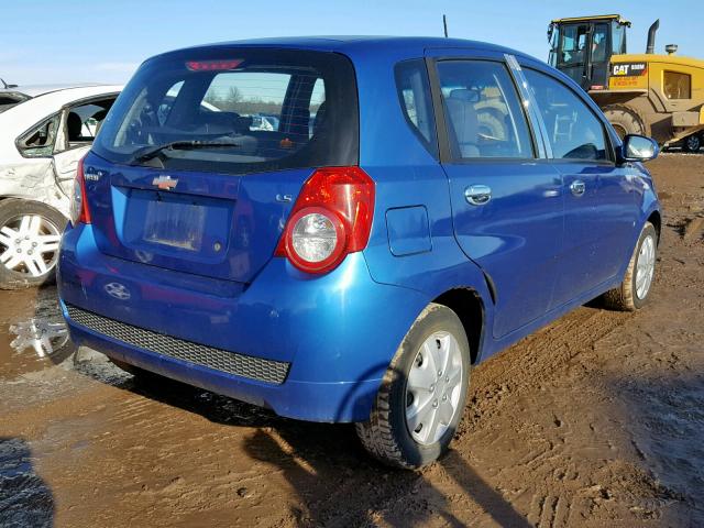 KL1TD66E89B344465 - 2009 CHEVROLET AVEO LS BLUE photo 4