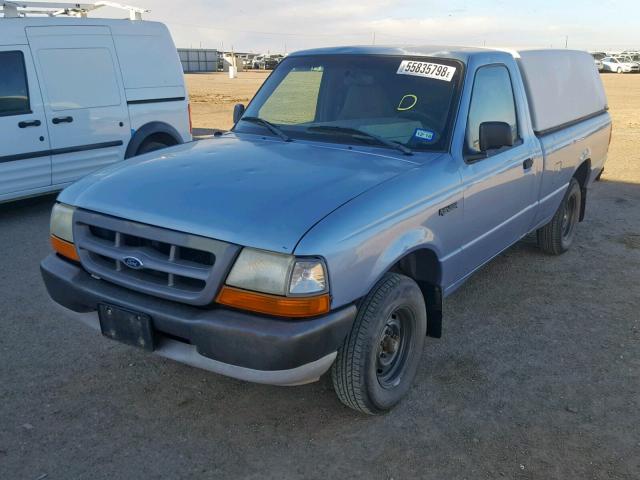 1FTYR10C8WUB34409 - 1998 FORD RANGER BLUE photo 2