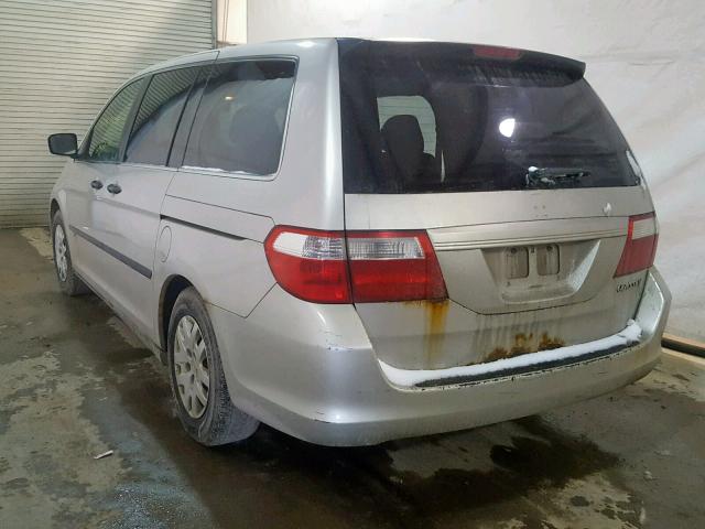 5FNRL38225B110885 - 2005 HONDA ODYSSEY LX SILVER photo 3