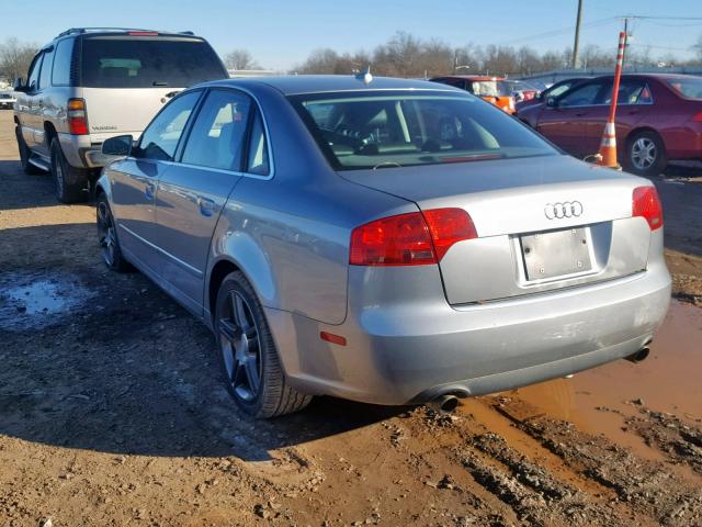 WAUDF78E17A065949 - 2007 AUDI A4 2.0T QU SILVER photo 3