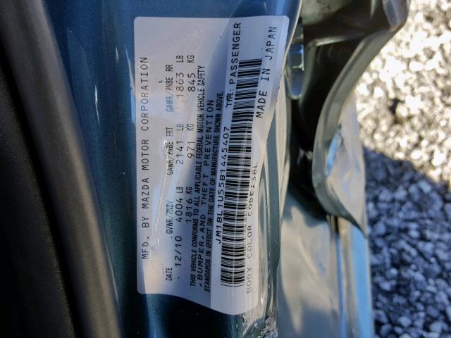 JM1BL1U55B1445407 - 2011 MAZDA 3 S BLUE photo 10