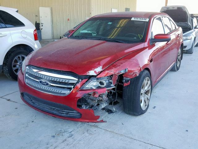 1FAHP2EW2AG118590 - 2010 FORD TAURUS SEL RED photo 2