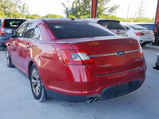 1FAHP2EW2AG118590 - 2010 FORD TAURUS SEL RED photo 3