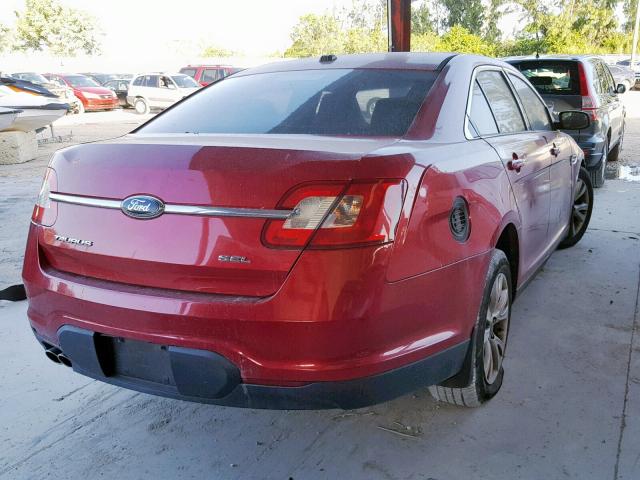 1FAHP2EW2AG118590 - 2010 FORD TAURUS SEL RED photo 4