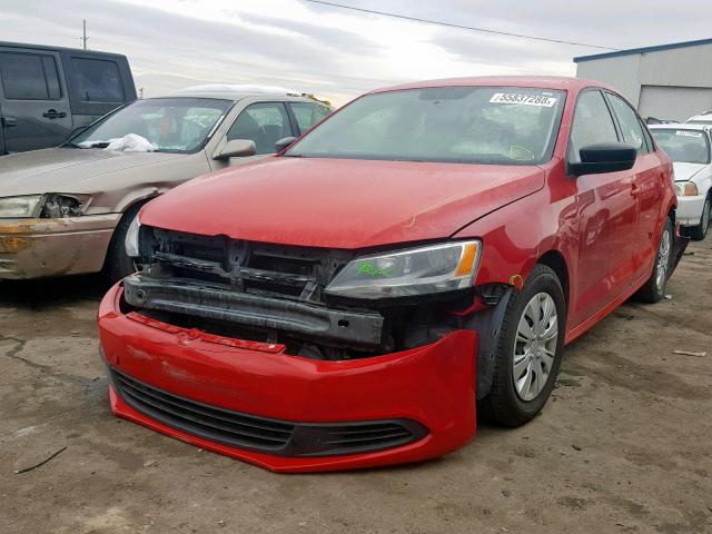3VW2K7AJ1DM391369 - 2013 VOLKSWAGEN JETTA BASE Կարմիր լուսանկար 2