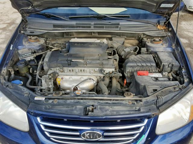 KNAFE121075416261 - 2007 KIA SPECTRA EX BLUE photo 7