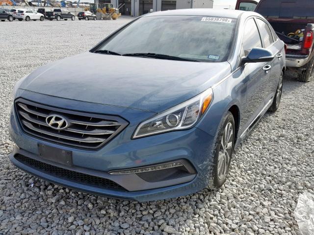 5NPE34AF1FH079729 - 2015 HYUNDAI SONATA SPO BLUE photo 2