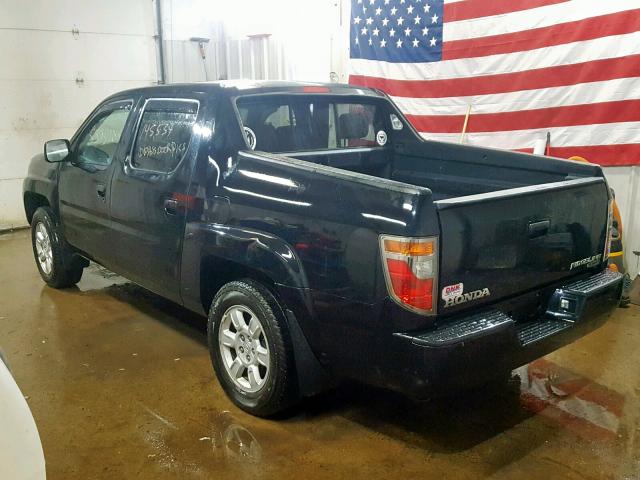 2HJYK16406H539862 - 2006 HONDA RIDGELINE BLACK photo 3