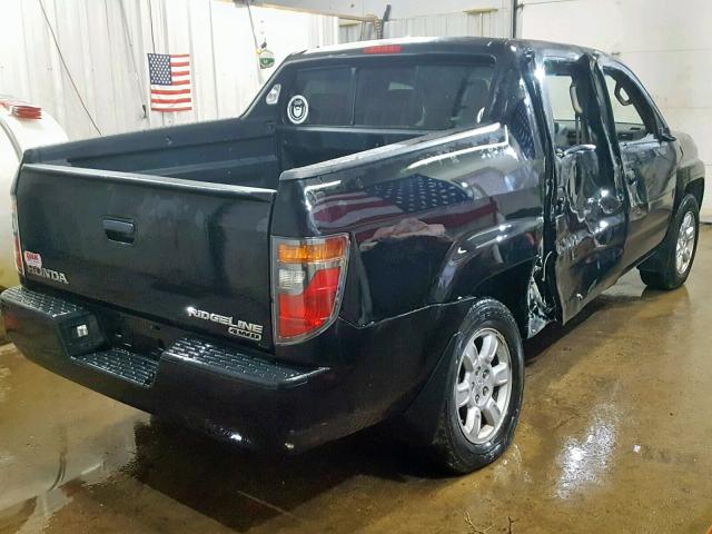 2HJYK16406H539862 - 2006 HONDA RIDGELINE BLACK photo 4