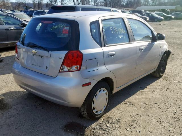 KL1TD666X8B008856 - 2008 CHEVROLET AVEO BASE Gümüş foto 4