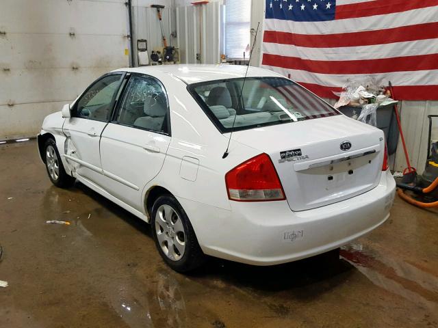 KNAFE221695620877 - 2009 KIA SPECTRA EX WHITE photo 3