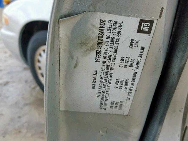 2G4WS52J751142960 - 2005 BUICK CENTURY CU SILVER photo 10