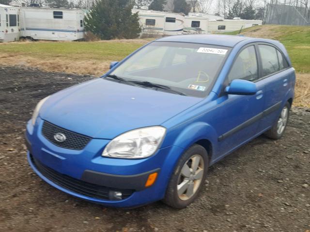 KNADE163476280391 - 2007 KIA RIO 5 SX BLUE photo 2