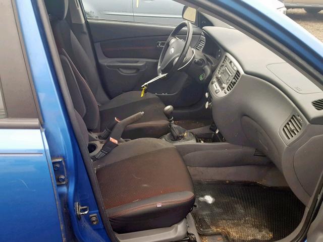 KNADE163476280391 - 2007 KIA RIO 5 SX BLUE photo 5